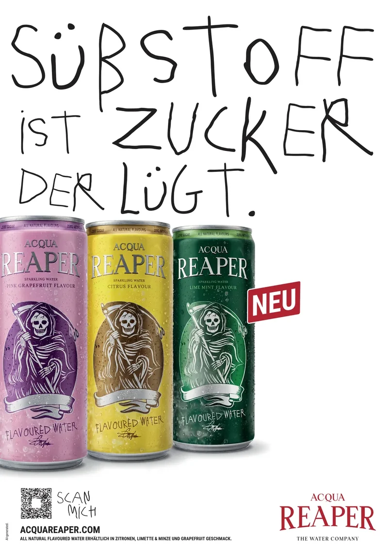 Plakatmotiv: Süßstoff ist Zucker, der lügt.