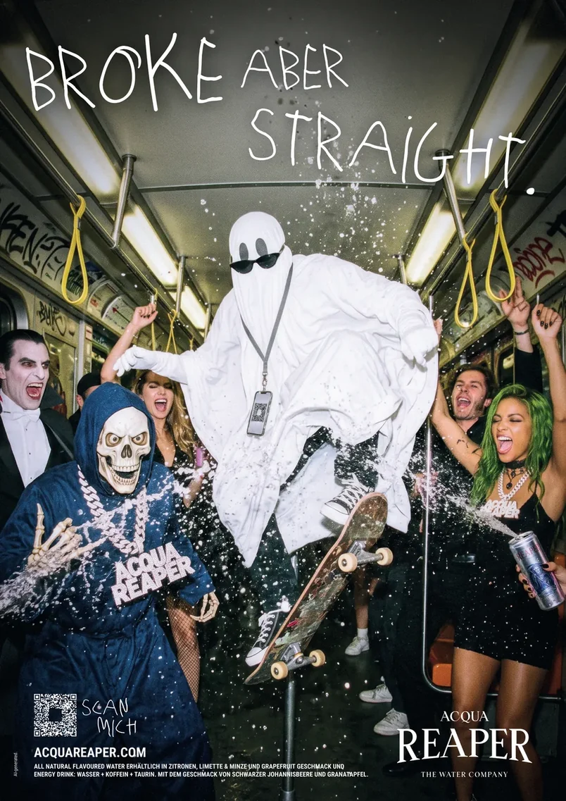 Plakatmotiv: Broke aber straight.